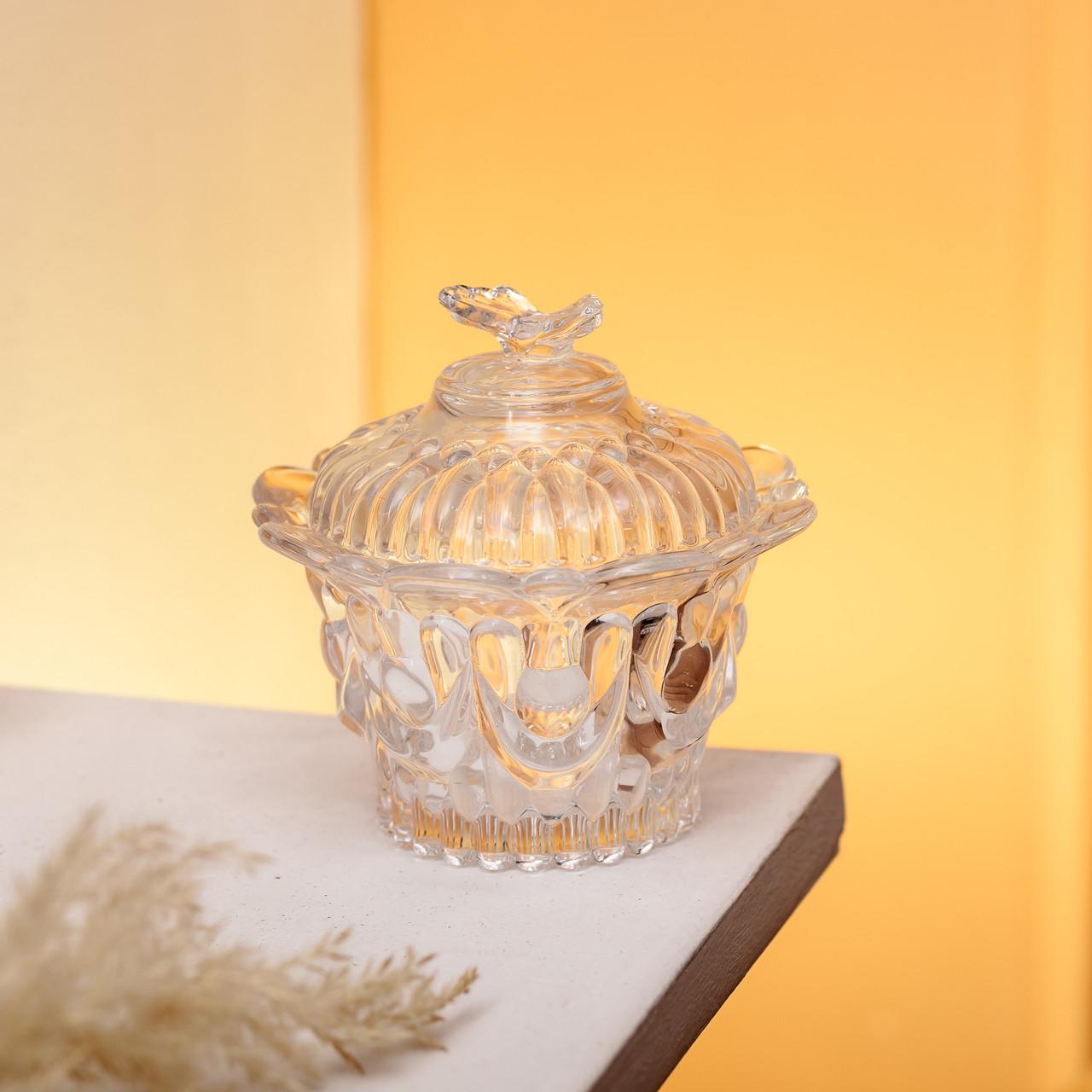 Цукерниця скляна з кришкою 9 см