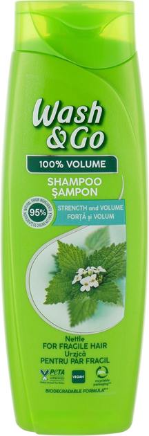 Шампунь з екстрактом кропиви для ламкого волосся Wash & Go Shampoo Nettle For Fragile Hair 360 мл