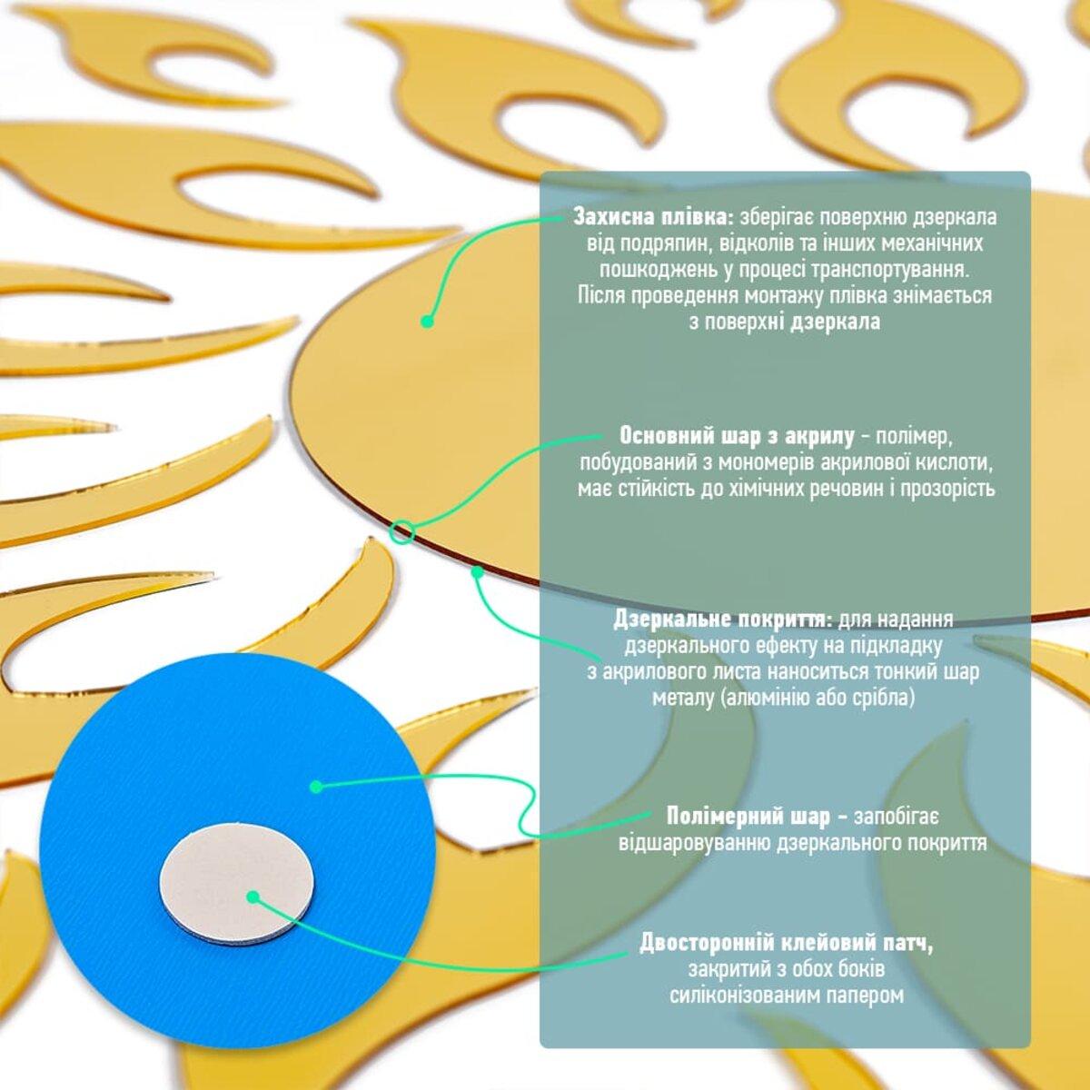 Декор дзеркальний акриловий самоклеючий 27 шт. Золотий (SW-00002503) - фото 4 Декор дзеркальний акриловий самоклеючий 27 шт. Золотий (SW-00002503) - фото 4