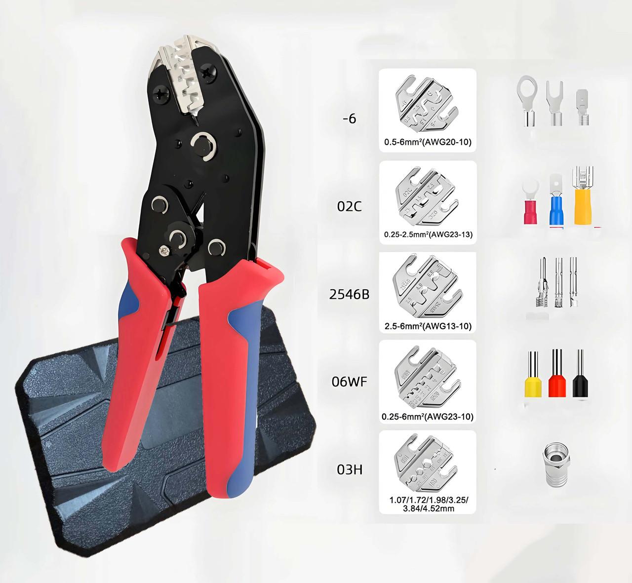 Кримперпресс клещи для обжима SN-58B CLAMPLUS со сменными матрицами 6в1 и кейс Red - фото 2 Кримперпресс клещи для обжима SN-58B CLAMPLUS со сменными матрицами 6в1 и кейс Red - фото 2