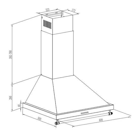 Витяжка кухонна KLARSTEIN Montblanc 60 LED 2x1,5W 610 м3/год 165W Чорний (10031992) - фото 7