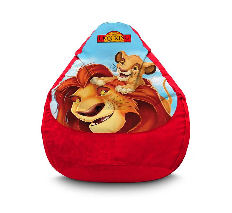 Кресло мешок Lion King Mufasa and Simba Флок XXXL 100х135 см Красный