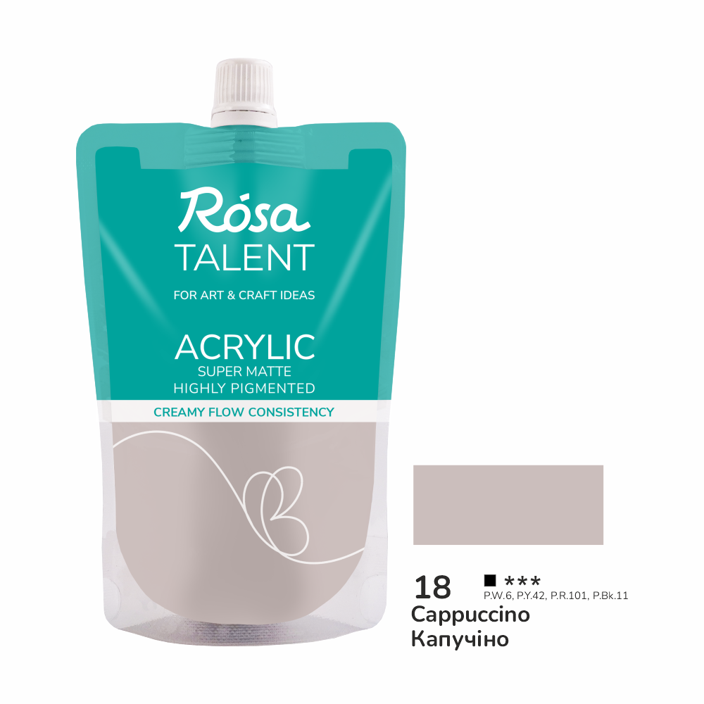 Акриловая краска Rosa Talent 200 мл 18 Капучино (Az1-4823098548904) Акриловая краска Rosa Talent 200 мл 18 Капучино (Az1-4823098548904)