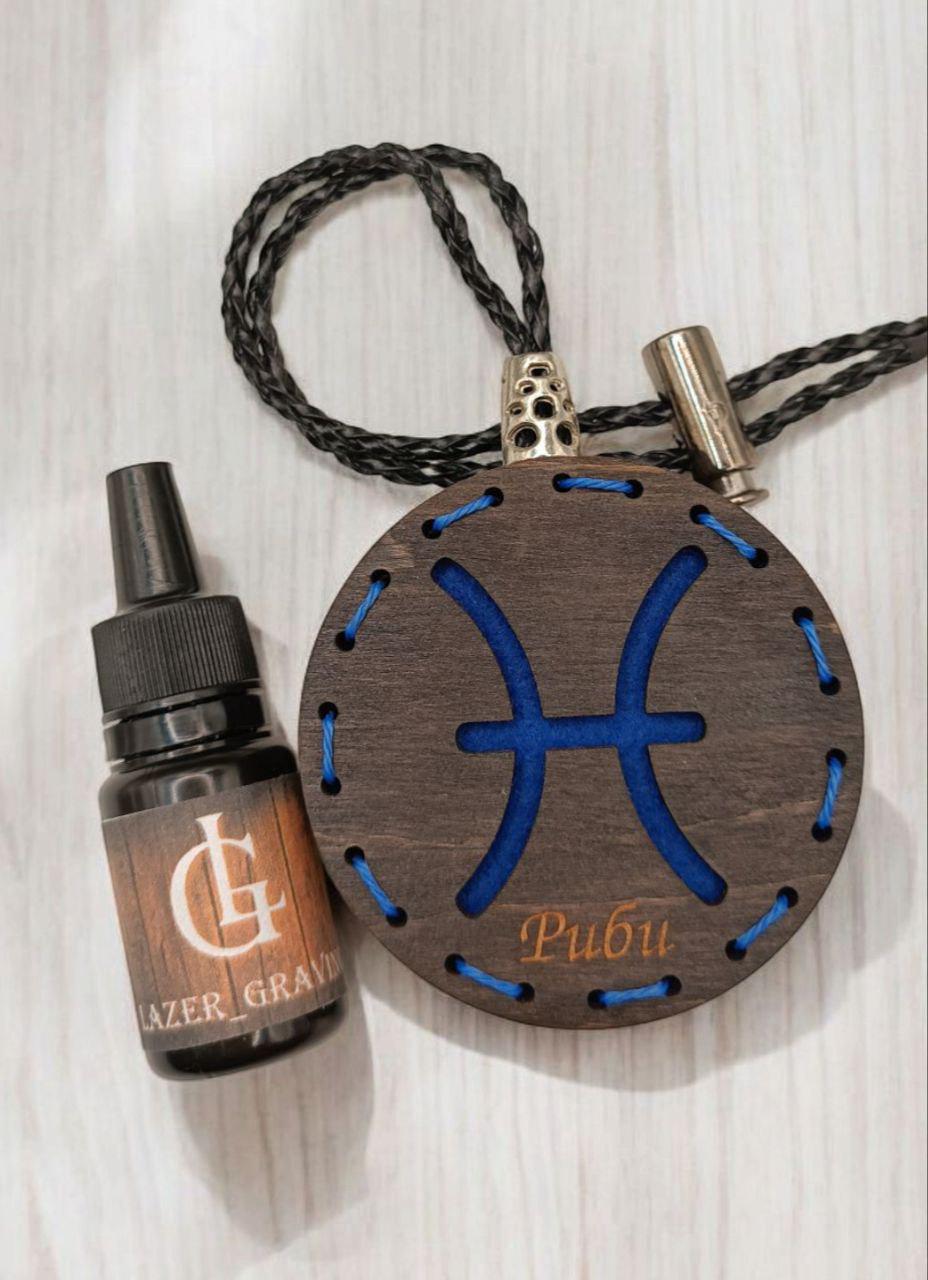 Ароматизатор для авто со знаком зодиака Рыбы из дерева/войлока и аромапарфюм 10 мл (84) - фото 2 Ароматизатор для авто со знаком зодиака Рыбы из дерева/войлока и аромапарфюм 10 мл (84) - фото 2