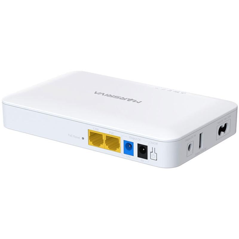 Джерело безперебійного живлення для роутера Marsriva KP6 DC UPS 240VAC 3xDC+PoE24V1A+USB OUT 2x5V/9V/12V 2,5A 18W 10000 mAh White (KP6_MARSRIVA)