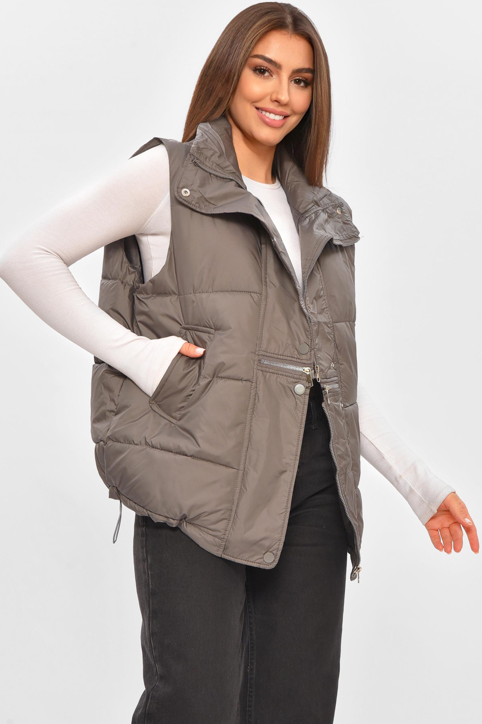 Жилетка жіноча однотонна 206120 2XL Сірий - фото 2