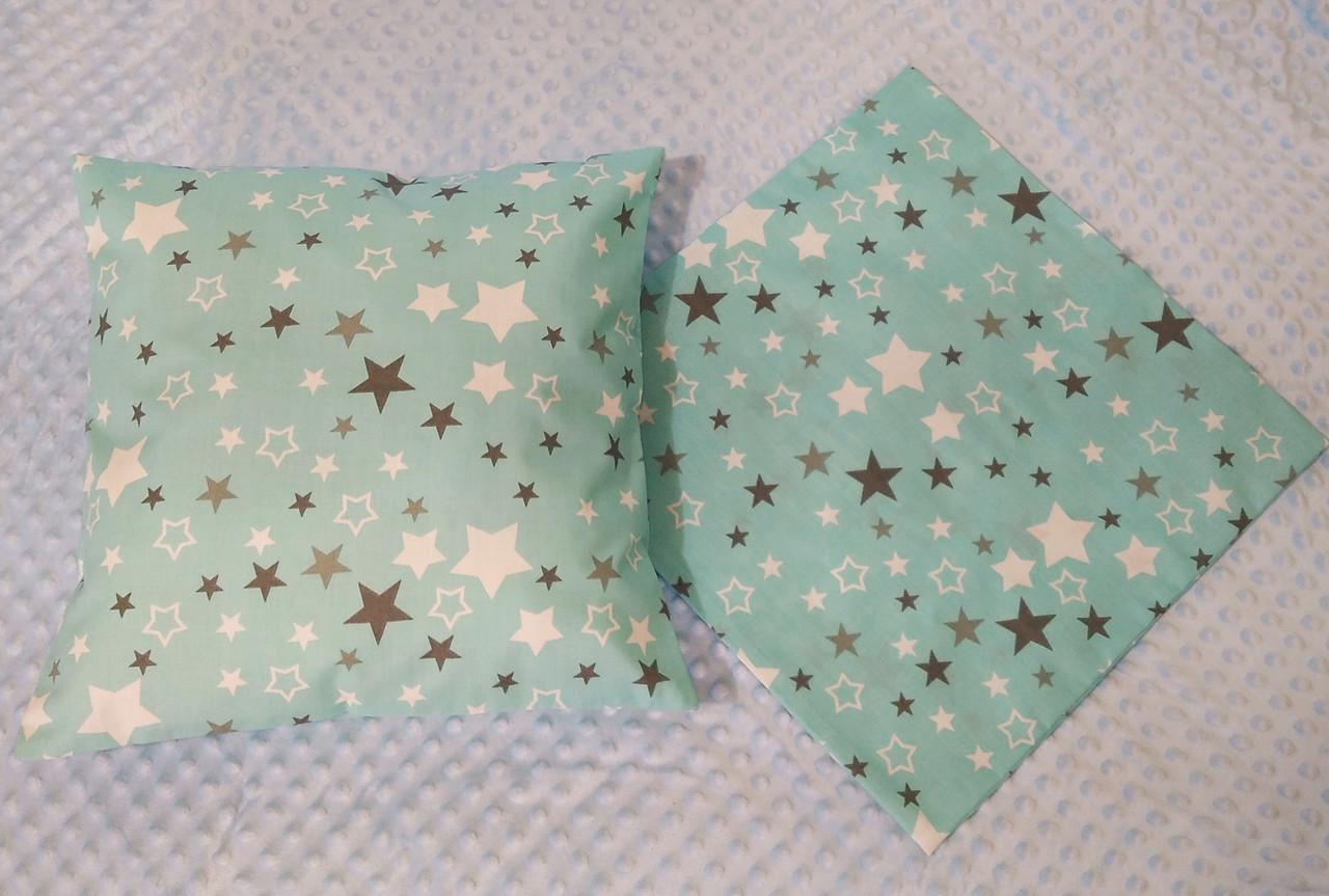 Наволочка на диванну подушку Зірки бязь Бірюзовий - фото 2 Наволочка на диванну подушку Зірки бязь Бірюзовий - фото 2