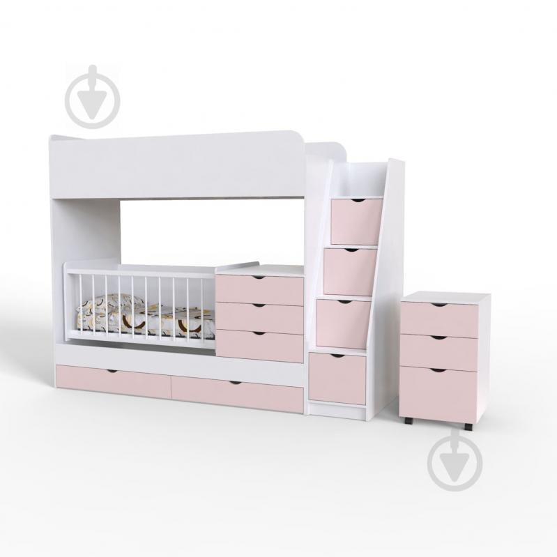 Ліжко-горище дитяче Art In Head Binky ДС702 для 2-х 2332x1800x832 аляска та сакура (ДСП) + решітка б/п (110211321) Ліжко-горище дитяче Art In Head Binky ДС702 для 2-х 2332x1800x832 аляска та сакура (ДСП) + решітка б/п (110211321)