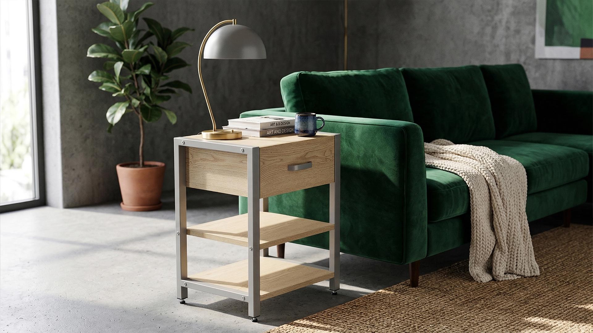 Тумба универсальная Ferrum-decor Вивьен ДСП 16 мм 1/2 50x41x40 Серый/Дуб Кремона Торро (FRD-107788)
