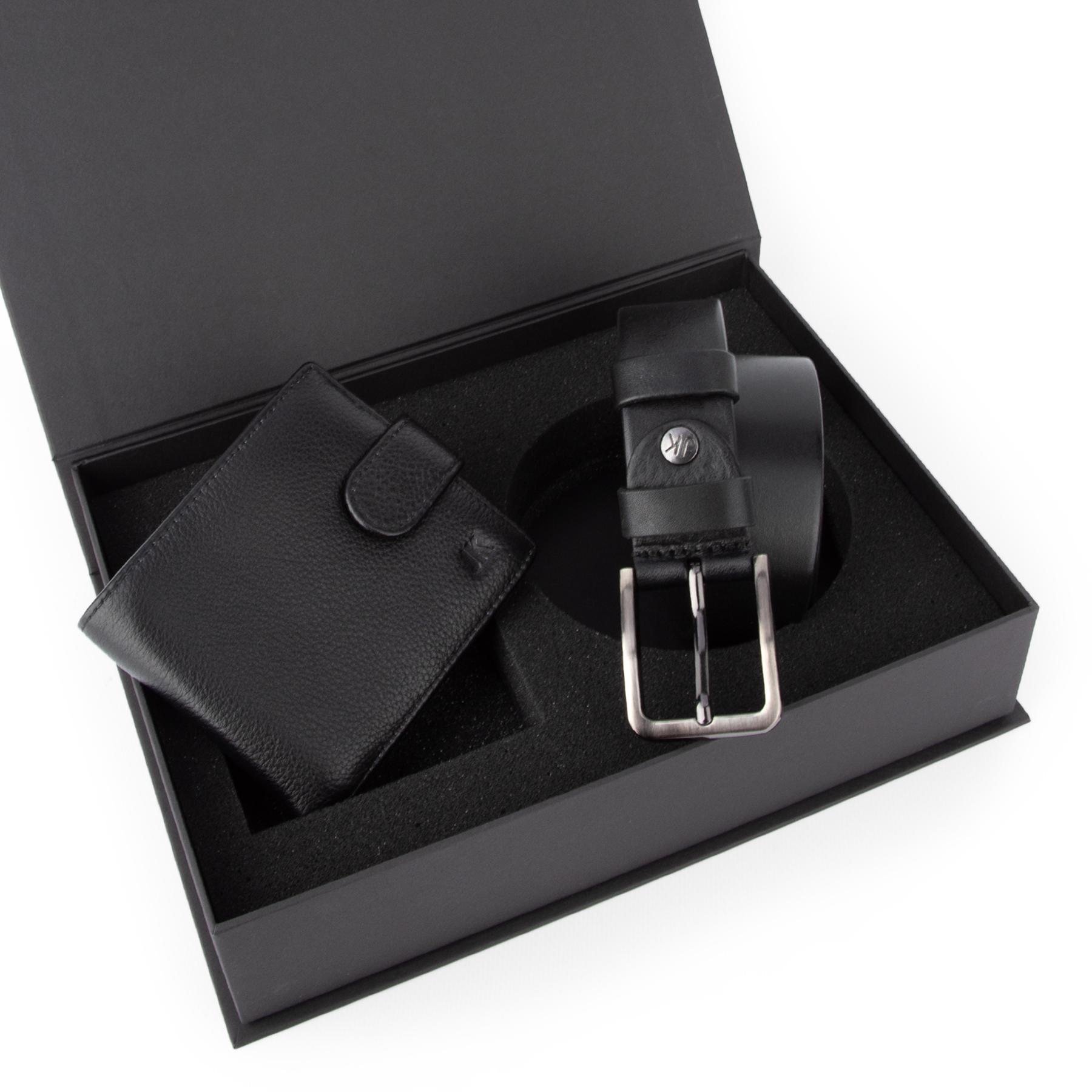 Подарочный набор мужской Handycover 2516 портмоне и ремень в коробке Черный (2773086209)