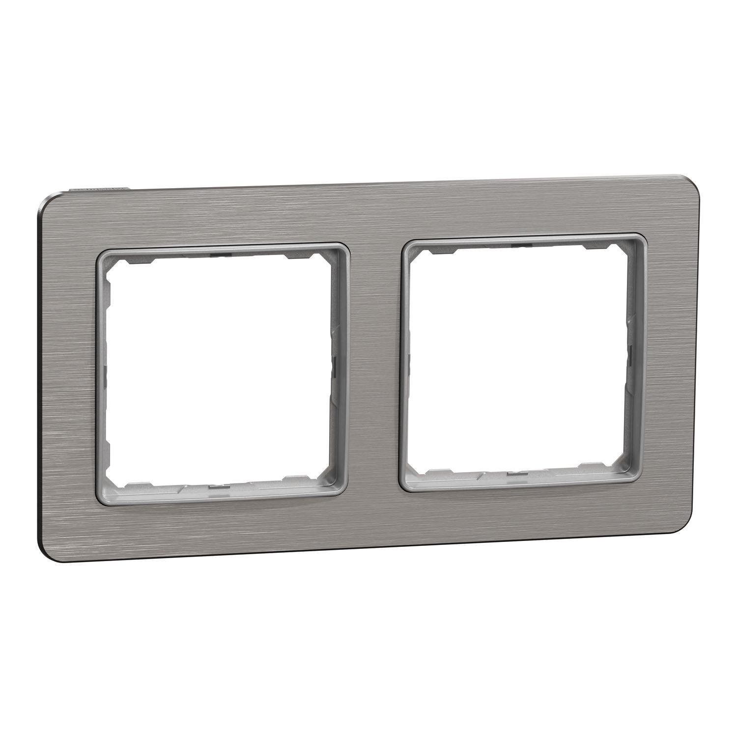 Рамка двухместная Schneider Electric Sedna Elements Алюминий матовый (SDD370802)
