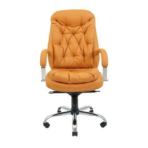 Кресло офисное компьютерное Venice VIP Хром M3 MultiBlock натуральная кожа Lux Светло-коричневый