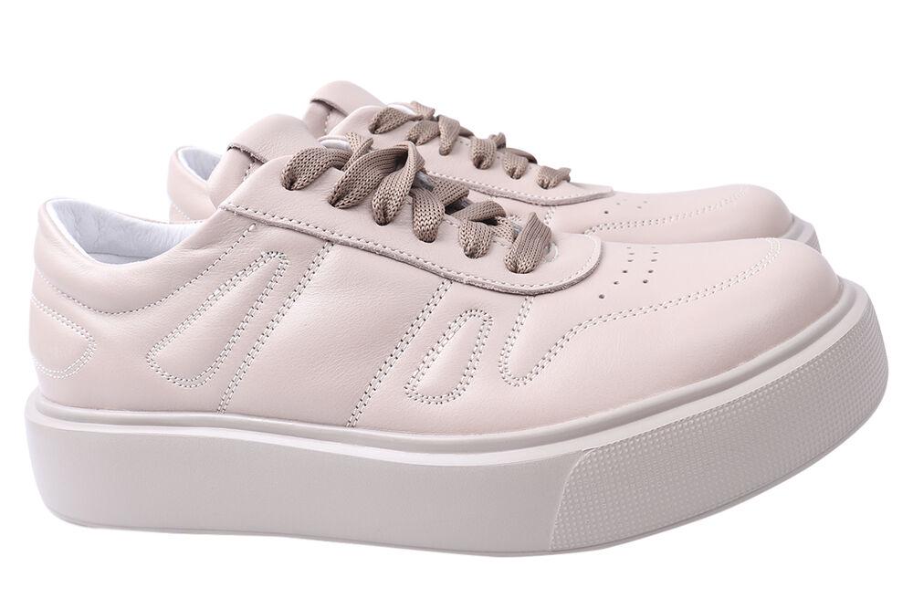 Кеды женские Masheros из кожи на низком ходу на шнуровке Капучино (23-21DTC 40) Кеды женские Masheros из кожи на низком ходу на шнуровке Капучино (23-21DTC 40)