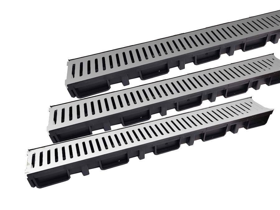 Трап наружный для улицы MesaTeknik Drainland 130x75х1000 мм 3 шт. Хром (RS-MTS 3039)