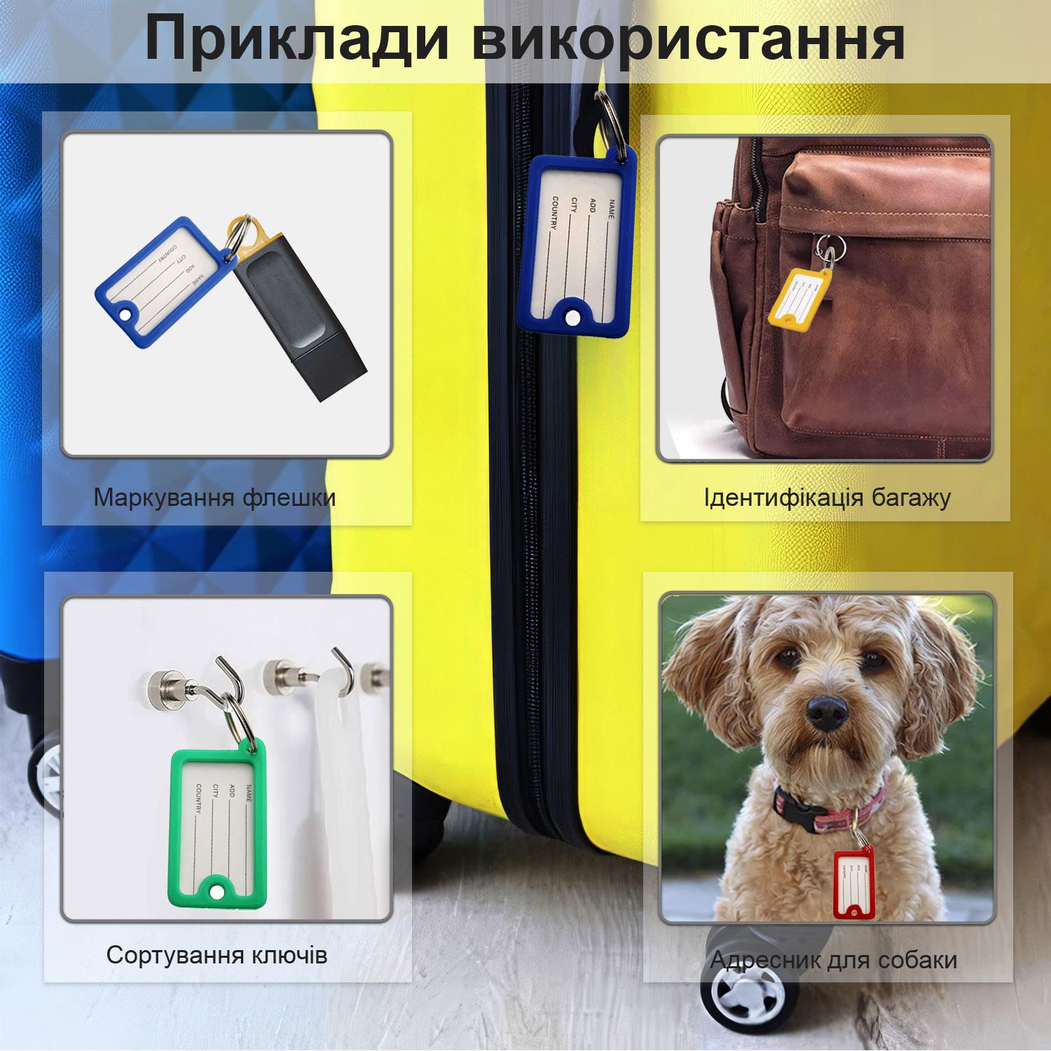 Бирки для ключей с бумажной вставкой металлическим кольцом пластиковые 25 шт. Разноцветные (98_2_25_1C) - фото 3 Бирки для ключей с бумажной вставкой металлическим кольцом пластиковые 25 шт. Разноцветные (98_2_25_1C) - фото 3