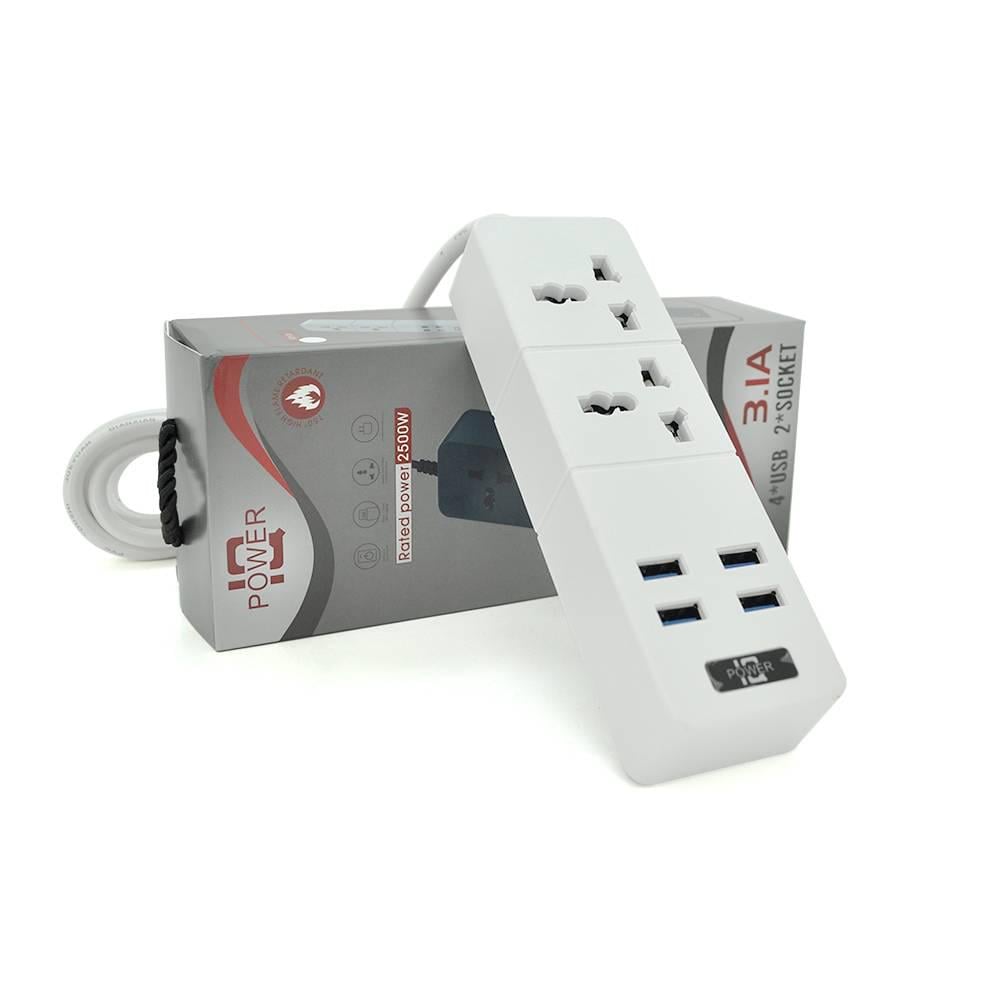 Фільтр мережевий ТВ-Т07 2 розетки/4 USB 2500W перетин 3х0,75 мм 2 м Box White (35109) Фільтр мережевий ТВ-Т07 2 розетки/4 USB 2500W перетин 3х0,75 мм 2 м Box White (35109)