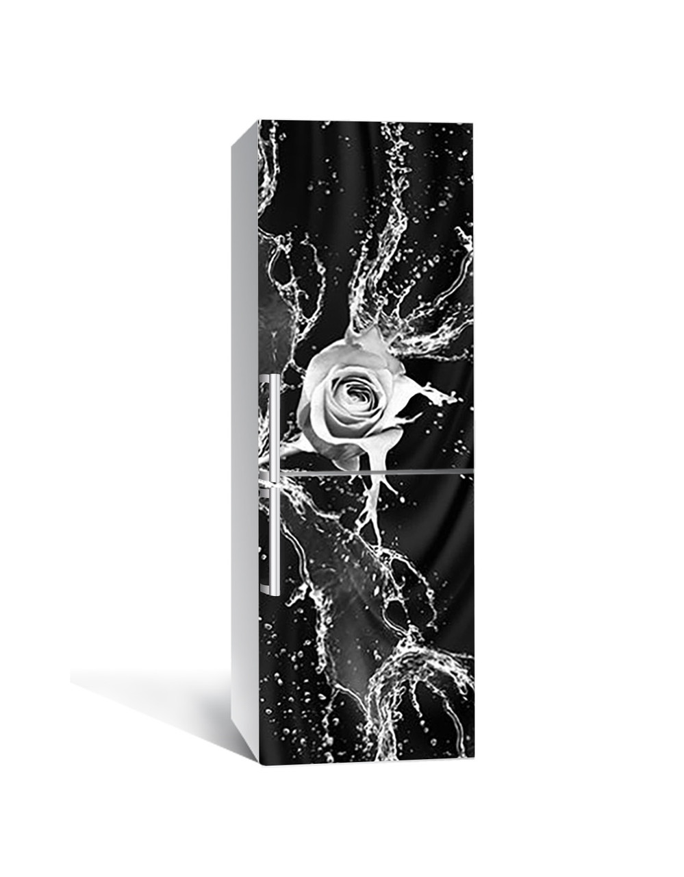 Наклейка 3D на холодильник Zatarga "Мокрая роза" виниловая 650х2000 мм