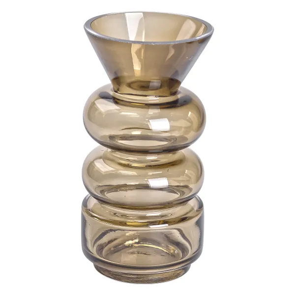 Ваза декоративная стеклянная в натуральном стиле 18 см Коричневый (HP-10-15)