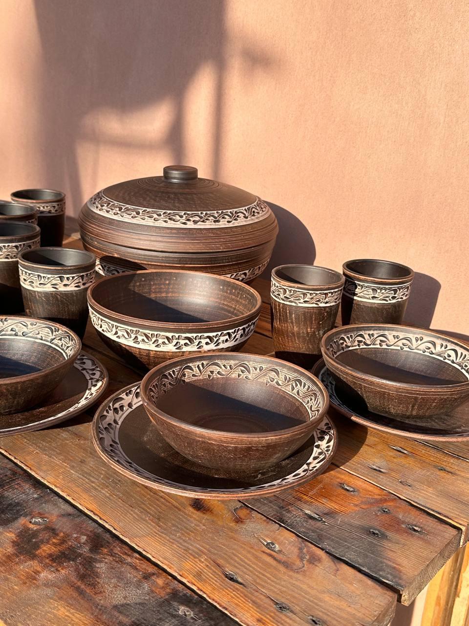 Набір посуду із червоної глини Родина - фото 5