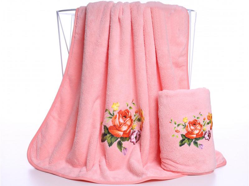 Набор из 2-х полотенец микрофибра Букет цветов 140450 Розовый (DR008647) - фото 1 Набор из 2-х полотенец микрофибра Букет цветов 140450 Розовый (DR008647) - фото 1