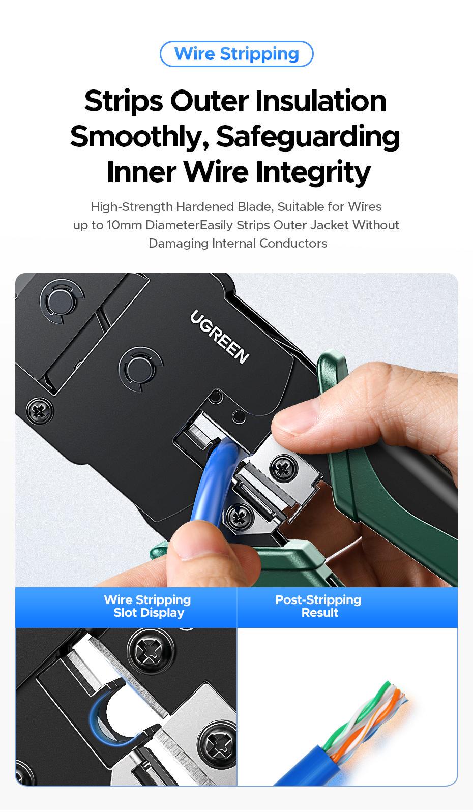 Кримпер для коннекторов Ugreen RJ45 RJ12 RJ11 8P 6P 4P 196 мм (29516821) - фото 6 Кримпер для коннекторов Ugreen RJ45 RJ12 RJ11 8P 6P 4P 196 мм (29516821) - фото 6