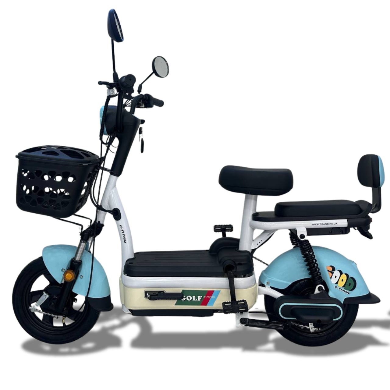 Электроскутер E-Titan 14" Golf 350w 48v 20Ah Голубой