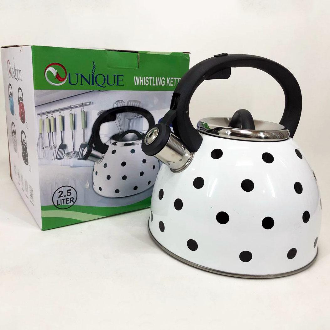 Чайник Unique UN-5301 с свистком 2,5 л Белый - фото 2