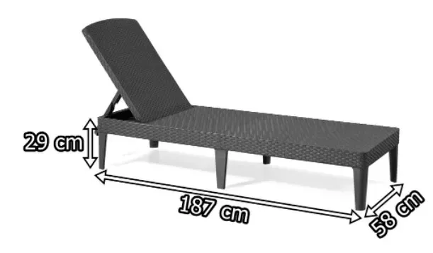 Шезлонг пластиковый Keter Jaipur Графит (235162) - фото 7 Шезлонг пластиковый Keter Jaipur Графит (235162) - фото 7