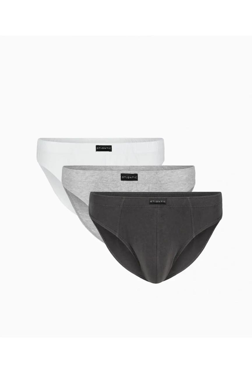 Набор трусов-брифов мужских Atlantic 3BMP-322 со вшитой резинкой хлопковых 3 шт. M Белый/Серый меланж/Графитовый (2375882919) Набор трусов-брифов мужских Atlantic 3BMP-322 со вшитой резинкой хлопковых 3 шт. M Белый/Серый меланж/Графитовый (2375882919)