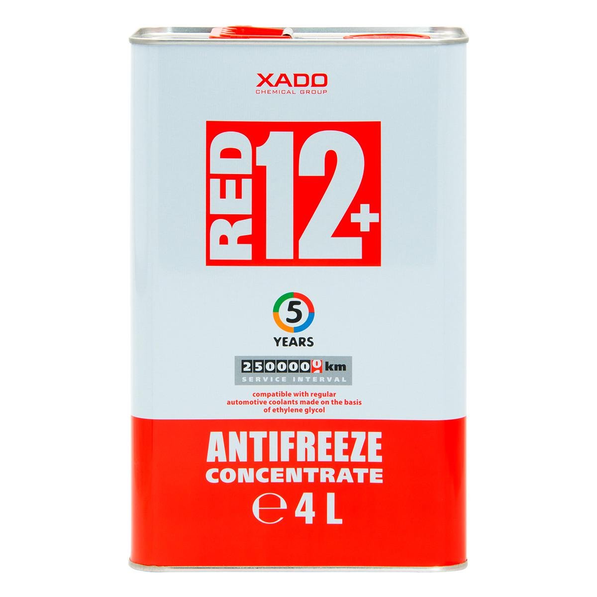 Антифриз для двигателя XADO Antifreeze Red 12+ Концентрат 4 л