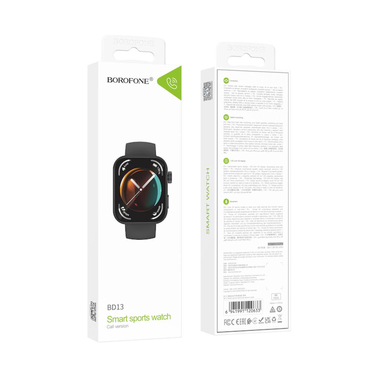 Смарт-годинник Borofone BD13 Smart sport watch call version 1,69" BT5.0 230 mAh Black (6941991120633) - фото 5