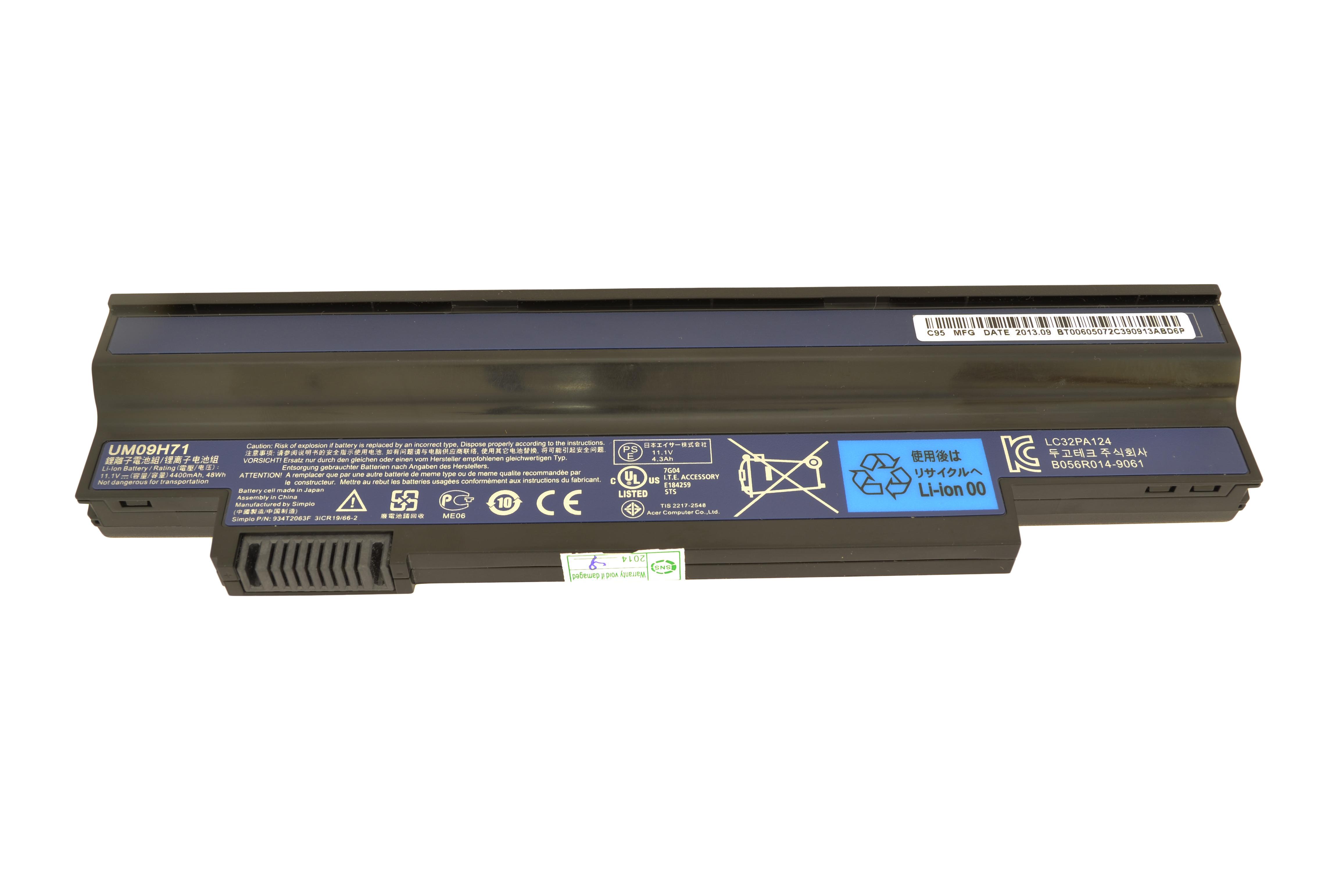 Аккумулятор для ноутбука Acer UM09H31 Aspire one 532H series 10.8V 4400 mAh (006735)
