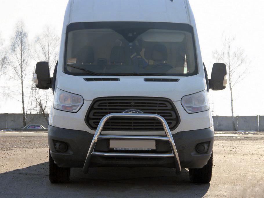 Кенгурятник WT022 CAN для Ford Transit 2014- гг. нержавеющая сталь Хром