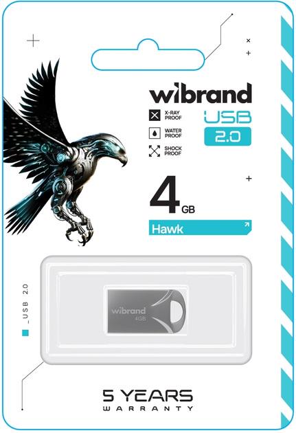 Флеш-пам'ять USB моноблок Wibrand USB 2.0 Hawk 4 Gb WI2.0/HA4M1S Silver (600967) - фото 2