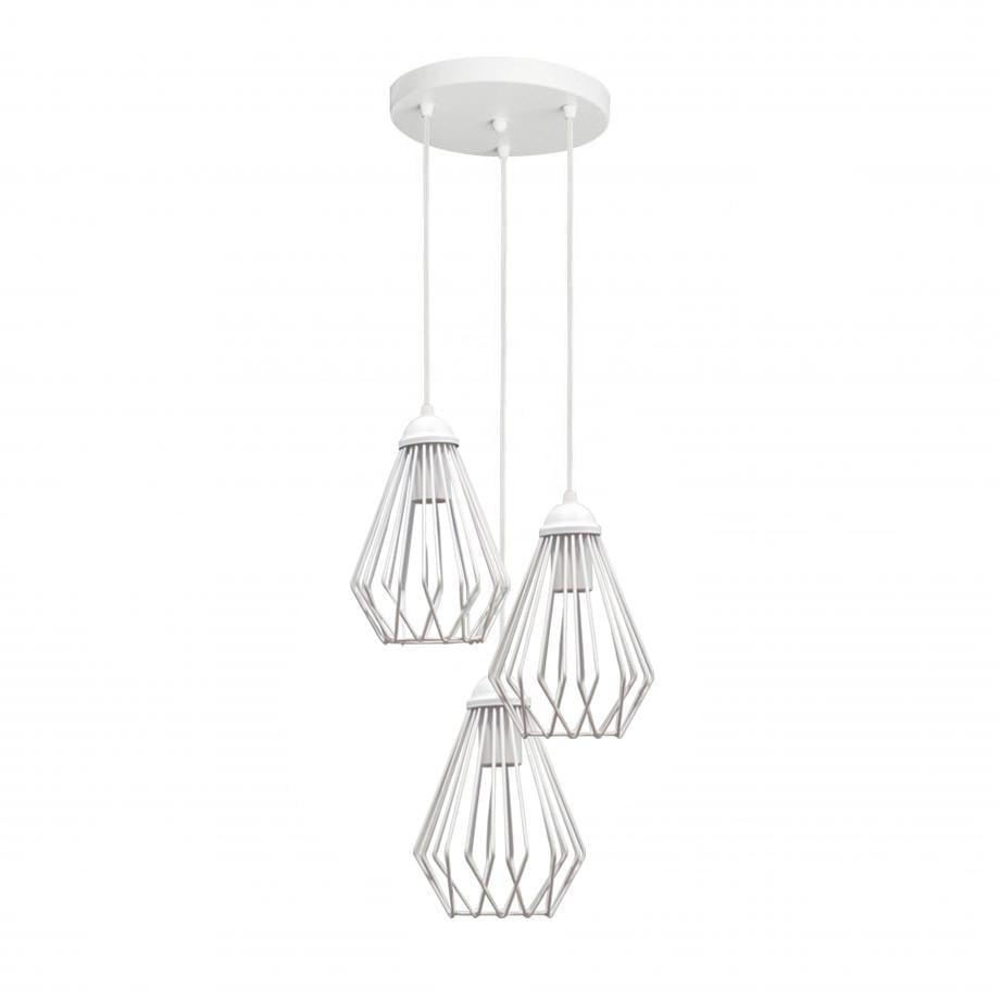 Подвесной светильник MSK ELECTRIC на круглой платформе под лампы Е27 Белый (NL 05371-3RW)