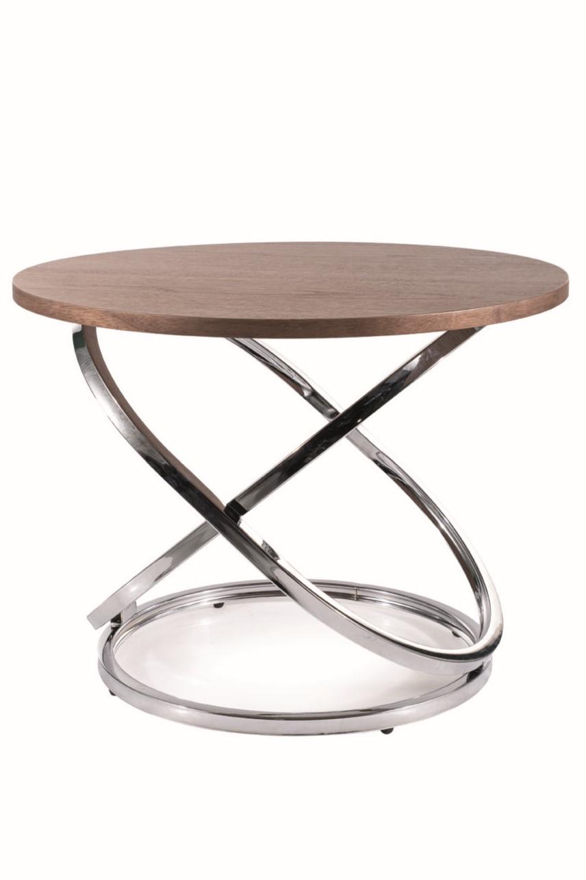 Журнальний столик Signal EOS D 60 см Горіх/Хром (EOSDORCH) - фото 2 Журнальний столик Signal EOS D 60 см Горіх/Хром (EOSDORCH) - фото 2