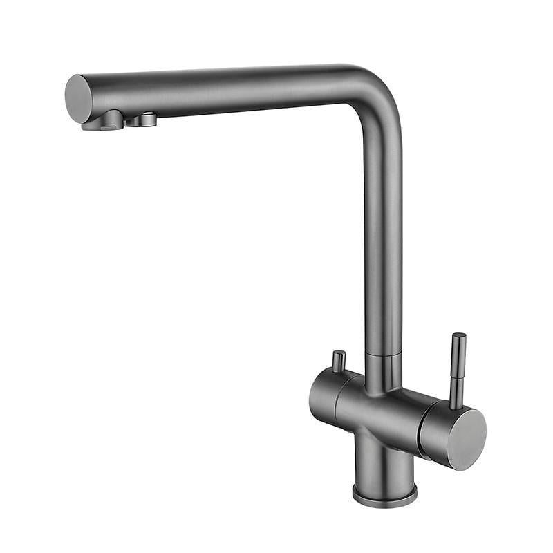 Смеситель для кухни Zerix LUX-021 с выходом для питьевой воды Graphite (ZX487)