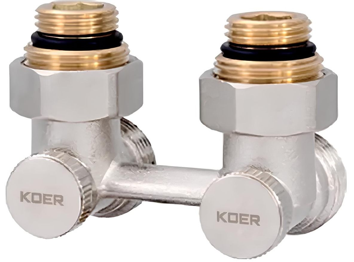 Узел нижнего подключения радиатора KOER KR.1132 3/4" угловой комплект Латунь (OL-KR2816)