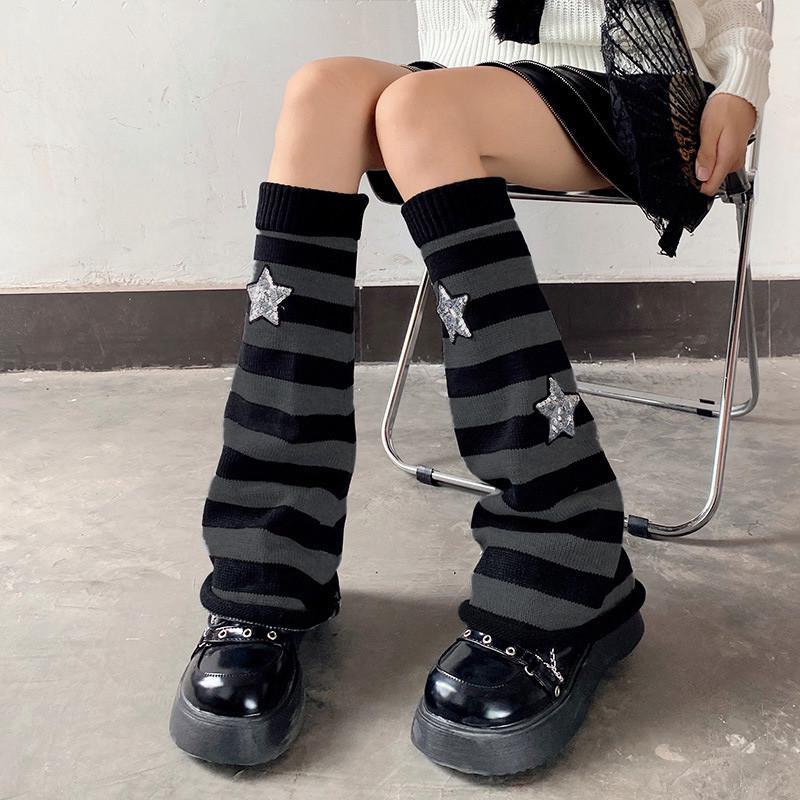 Гетри клеш смугасті із зірками One size Чорно-сірий (2646) - фото 1 Гетри клеш смугасті із зірками One size Чорно-сірий (2646) - фото 1