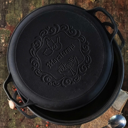 Казан узбецький Майстерня V12CPГрWok WOK чавунний з кришкою-сковородою гриль 12 л (2073683406) - фото 3 Казан узбецький Майстерня V12CPГрWok WOK чавунний з кришкою-сковородою гриль 12 л (2073683406) - фото 3