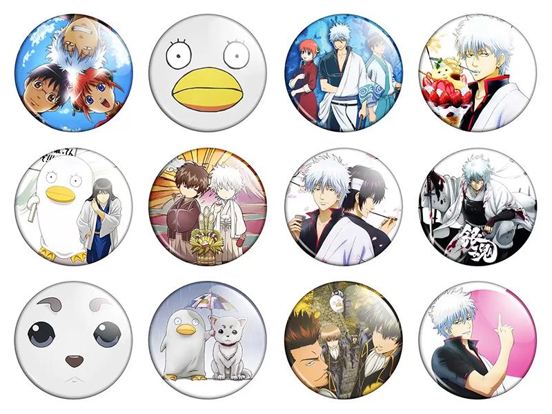 Набор значков Аниме Gintama 12 шт. (NZN00266)