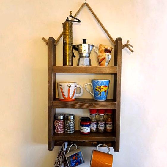 Полка настенная из дерева Джаверито Капучино (ПНС/005509)