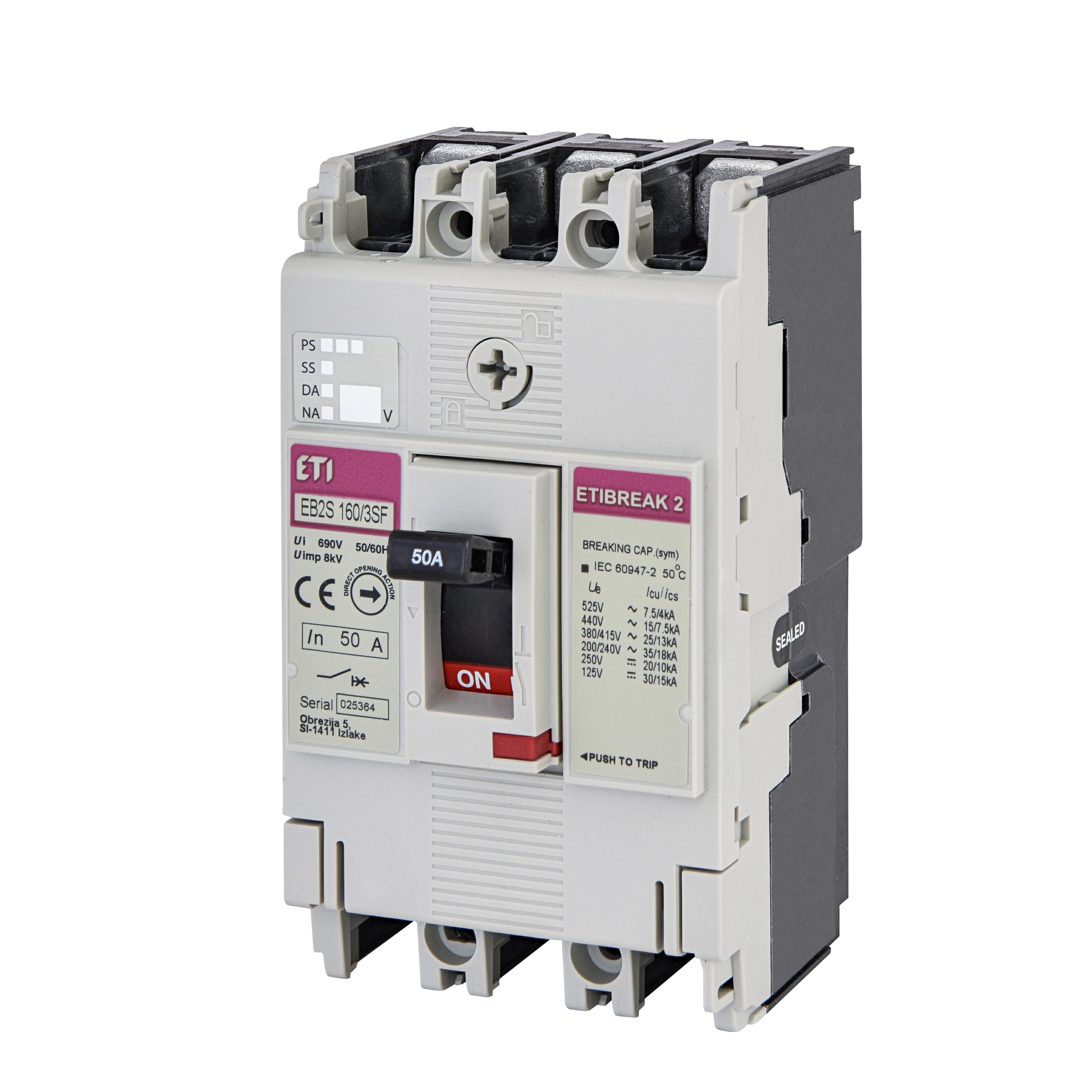 Автоматический выключатель 3P 50A 25 kA ETIBREAK EB2S 160/3SF 4671832