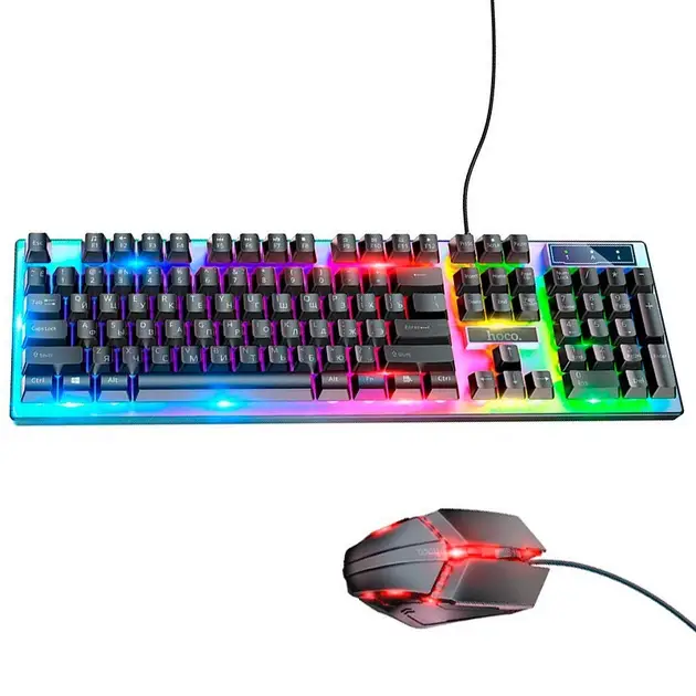 Комплект мышь/клавиатура Hoco GM18 Luminous Gaming Black Комплект мышь/клавиатура Hoco GM18 Luminous Gaming Black