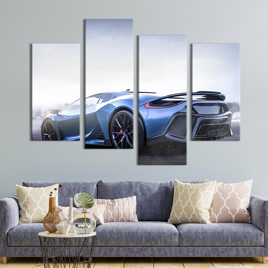 Картина модульная из 4 частей Blue Racing Supercar M 89x56 см (120-42)