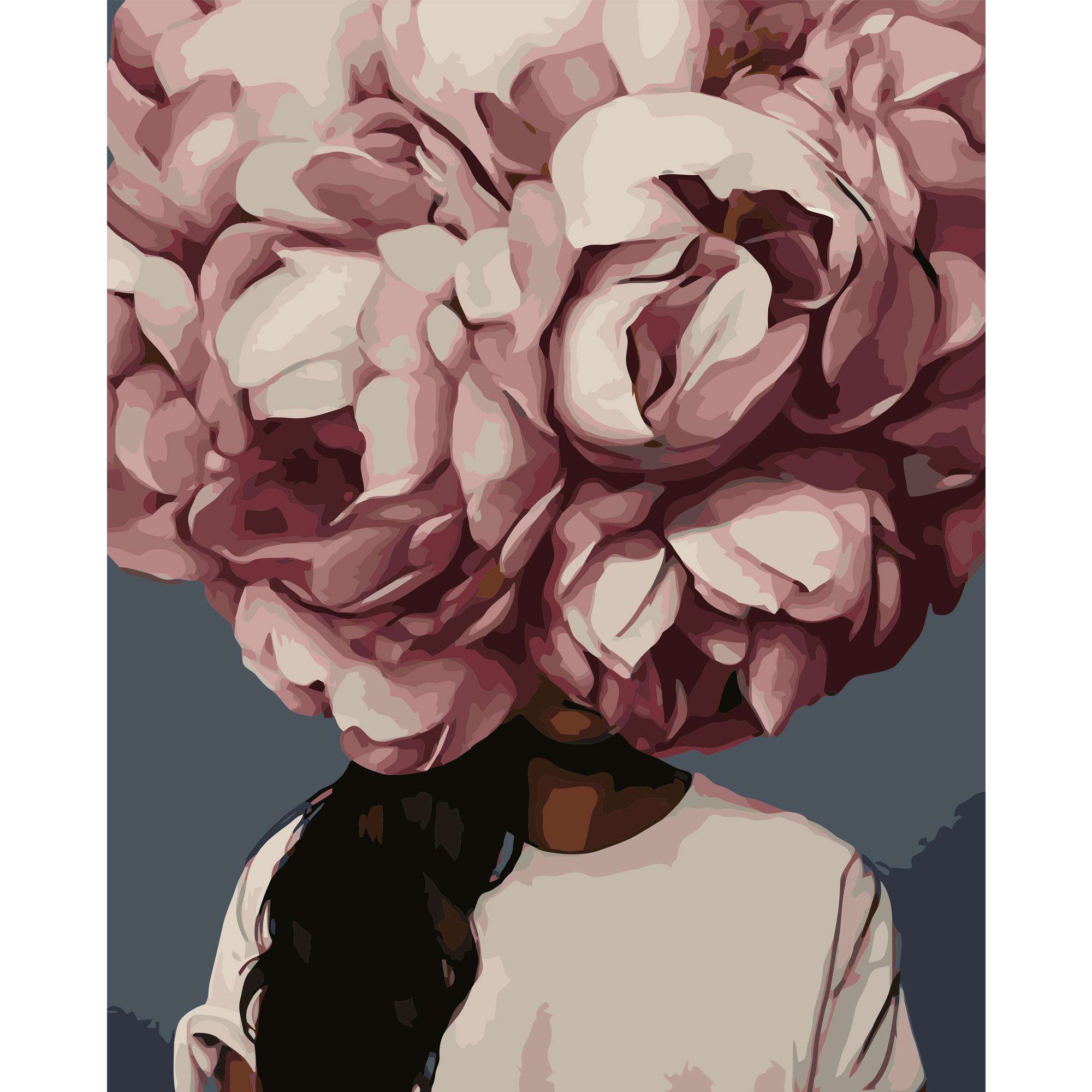 Картина по номерам Strateg Девушка-пион 40x50 см (VA-1171)