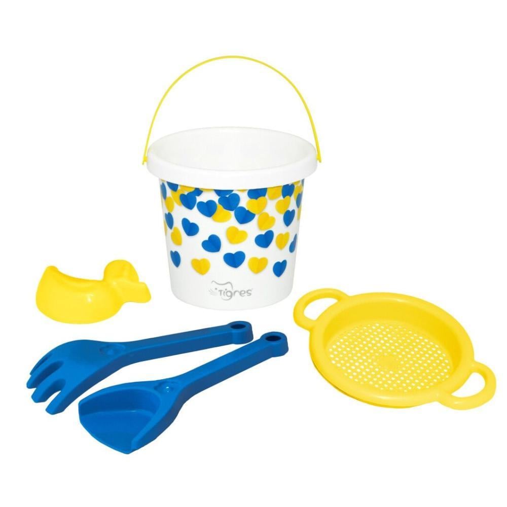 Набор для песка Tigres 39948 Украинское сердечко 5 эл. с термонаклейкой Набор для песка Tigres 39948 Украинское сердечко 5 эл. с термонаклейкой