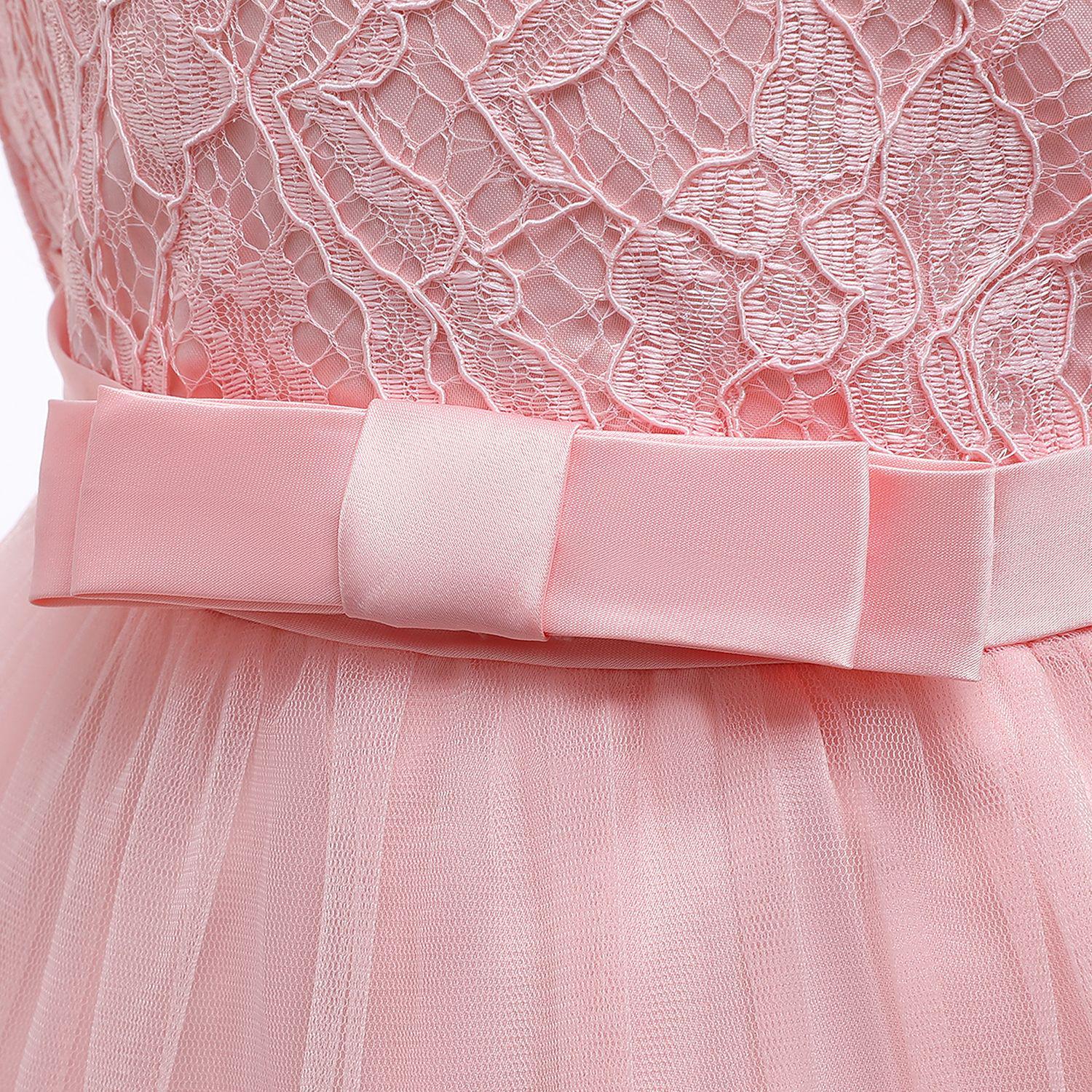 Сукня дитяча святкова Katy Kids Кетта з мереживом та великим бантом та пов'язка 80 см Рожевий (10013280300) - фото 4 Сукня дитяча святкова Katy Kids Кетта з мереживом та великим бантом та пов'язка 80 см Рожевий (10013280300) - фото 4