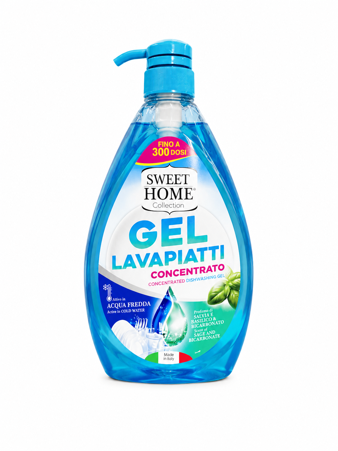 Гель для мытья посуды Sweet Home Gel Lavapiatti Melograno Шалфей и бикарбонат концентрированный 1 л (35479720)