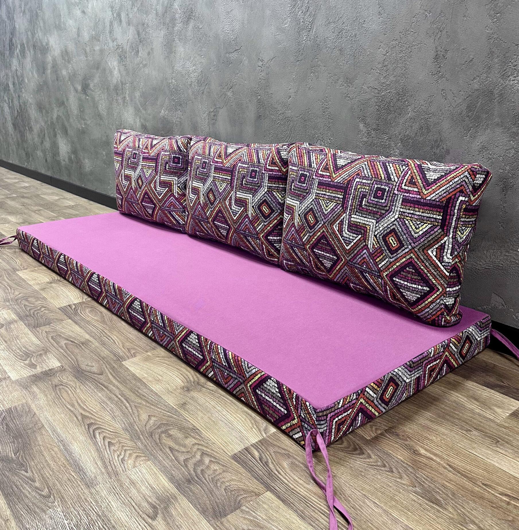 Комплект матрас с подушками Comfort Home Labirint milling на поддоны/качели/каркасы/садовая мебель 120х60х40х8 см